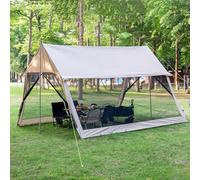 Portable Camping Tent, 5-8 People Mosquito Netting Camping Shelter Tent, Waterproof & Sunproof Canopy Tent with Mosquito Net, Easy Setup, Carry Bag & Accessories for Backyard Outdoor Hiking(A+lamp)