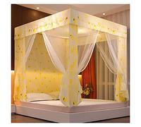 Portable Camping Tent Bed Canopy Mosquito Nets Twin Full Queen King Size Anti Mosquito Net (Color : Yellow, Size : 6.6 foot bed)