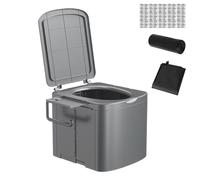 Portable Camping Toilet | Ergonomic Handle Outdoor Toilet | Heavy Duty Side Storage Bracket Training Seat Potty for Truck Boating Kids Hiking Rv Beach Adults