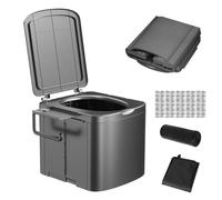 Portable Camping Toilet, Foldable Compact Heavy Duty Toilet with Paper Holder, Portable Ergonomic Toilet for Camping, Hiking, Travel, Car, Truck, Boat