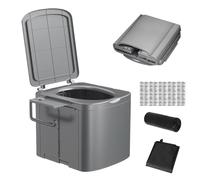Portable Camping Toilet, Foldable Portable Toilet with Ergonomic Handle | Sturdy Side Storage Bracket with Training Seat for Truck, Boat, Kids, Hiking, , Beach, Adults