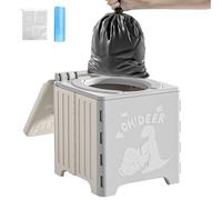 Portable Camping Toilet Seat - Outdoor Folding Toilet | Portable Potty for Camping | Travel Restroom Chair with 15 Cleaning Bags for Hiking, RV, Beach, Car Trips, Toddler Training, Elderly, Men, Women