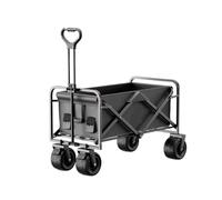 Portable camping trailer, Outdoor Off-road Wheel Cart Foldable Small Trailer Tent Storage Puller Trolley(Black)