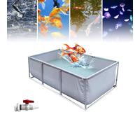 Portable Canvas Fish Pond - Above Ground No-Dig Reservoir for Koi, Outdoor Fish Tank, Easy Setup, & Lightweight, Ideal for Backyard tic Gardens