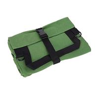 Portable Canvas Spanner Wrench Tool Roll Up Storage Bag, Heavy Duty Canvas Tool Organizer with Closure, Army Green Tool Pouch for Screwdrivers Sleeves Tire Gauges, Du