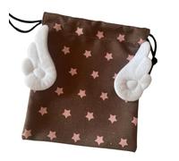 Portable Canvas Storage Bag Dustproof Star Pattern Makeup Organiser Drawstring Closure Holder for Cosmetics Stationery Cosmetic Organizer