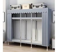 Portable Canvas Wardrobe 100x45x170cm - Fabric Clothes nizer with Hanging Rail for Bedroom Closet - Stylish Durable Storage Solution for Space Saving