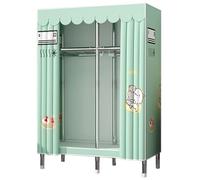 Portable Canvas Wardrobe - Foldable Open Closet with Hanging Rails and Compartments for Bedroom Organization