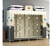 Portable Canvas Wardrobe with Hanging RailSimple Assembled Storage Solution for Bedroom SpaceSaving Design 201x45x170cm Ideal for Organizing Clothes and Accessories