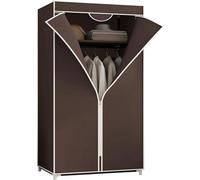 Portable Canvas Wardrobe with Shelves & Hanging Rail Fabric Closet Organizer for Clothes Storage Blue 150x55x45 cm Lightweight & Durable Clothes Rack