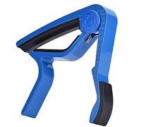 Portable Capo Tuner for Folk Guitar, Quick Change Clamp with Spring Release, Metal Construction, Blue, Handheld Tuner Accessory (Black) (White) (Blue)