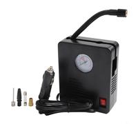 Portable Car Air Pump 12V 96W, Tyre Inflator with LED Light,and Pressure Gauge, for Cars Bikes Balls Swimming Rings 3 Nozzles Included Black