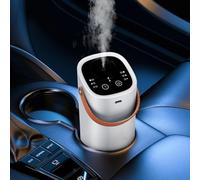 Portable Car Aromatherapy Diffuser, Waterless Essential Oil Diffuser with Touch Panel and Handle, Aroma Air Freshener for Car, Home, Bedroom, Office, Yoga (Silver)