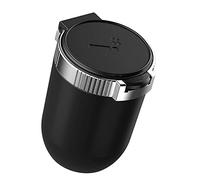 Portable Car Ashtray for Lexus/CT/ES/GX/IS/LC/LM/LS/LX/NX/RC/RX/RZ/UX, Car Ashtray with Lid LED Night Light One-Hand Operation Smokeless,Black Silver