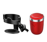 Portable Car Ashtrays with Lid/LED Light Large Capacity Sealing Cigarettes Ash-Cup Present for Dad Red