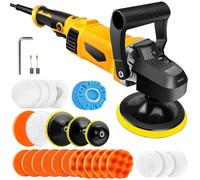 Portable Car Buffer Polisher Machine, 1400W Electric Car Polishers and Buffers, Corded Buffing Machine with 800-3500RPM 6 Variable Speed & Handles, Rotary Car Polisher Kit for DIY Sanding, Polishing