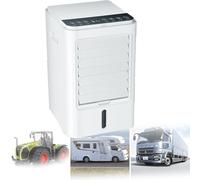 Portable Car Cooler with Ice Trays, 4-in-1 Evaporative Air Cooling Fan, Universal Quiet AC for RV, Truck, SUV, 12V Power