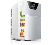 Portable Car Freezer Mini Refrigerator 20L - Small Refrigerator For Car And Home With Touch Display Double Door 12V Car Fridge Cooler Warmer,Silver