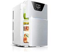 Portable Car Freezer Mini Refrigerator 20L - Small Refrigerator For Car And Home With Touch Display Double Door 12V Car Fridge Cooler Warmer,Silver