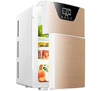 Portable Car Freezer Mini Refrigerator 20L - Small Refrigerator For Car And Home With Touch Display Double Door 12V Car Fridge Cooler Warmer,Gold