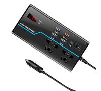 Portable Car Inverter Converts 12V/24V To 110V/220V With Voltages Display Compact Vehicle Inverter Simple Operate To