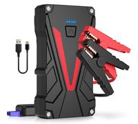 Portable Car Jump Starter, 6000A Fast Charging Car Battery Jump Starter Battery Pack (All Gas/10L Diesel) Jump Box Car Battery Jumper Starter with German Jumper Cables, Fast Charge, Compact