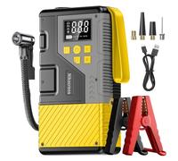 Portable Car Jump Starter with Air Compressor for Emergencies,3000A Peak and 150 PSI Max,for 12L Gas & 10L Diesel Engines,LCD Display,LED Light