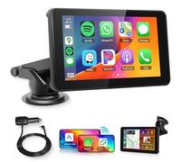 Portable Car Radio Carplay Screen for Apple Carplay Android Auto Wireless, Hodozzy 7" HD IPS Touch Screen Car Stereo with OTA SuperLink Mirror Link Bluetooth AUX FM Transmitter for All Vehicles