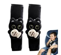 Portable Car Seatbelt, Cover 2 Pieces, Soft Plush Cat, Universal Decoration