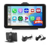 Portable Car Stereo, Wireless Apple CarPlay Android Auto Screen for Car, 7 inch HD Touchscreen Radio Portable Car Player with Bluetooth Live Navagation AUX FM Voice Control Airplay