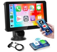 Portable Car Stereo Wireless Carplay Screen Android Auto Screen, Rimoody 7 Inch Touch Screen Portable Carplay Screen with Bluetooth FM Transmitter Mirror Link Voice control AUX Cable