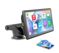 Portable Car Stereo with Wireless Carplay & Android Auto 7 Inch HD Touch Screen Wireless Car Audio Receivers with Bluetooth 5.0 GPS Navigation Voice Control Mirror Link FM AUX