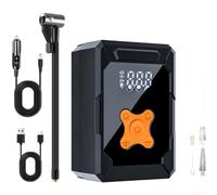 Portable Car Tyre Pump ABS Cordless Rechargeable USB Power | ABS material, cordless rechargeable for battery, charging, 12V DC adapter included, storage bag
