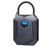 Portable Car Tyre Pump Electric Air Compressor 12V DC - Digital Gauge Auto Shut Off for Motorcycle Football - Cord LED Torch Black Unit