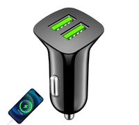 Portable Car USB Charger - 2 Port USB Car Charger | 5V3.1A Adapter, Fast Charging, Ideal for Car and Vehicle, Compatible with Smartphones and Electronic Devices