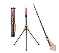 Portable Carbon Fiber Tripod Stand Photography 5 section Adjustable 5kg 11lbs Load Capacity with Detachable Center Column 1 4in 3 8in Screw for LED Video Softbox Reflector