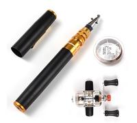 Portable Carbon Fishing Rod with Reel and Line for On-the-Go Adventures, Compact Pen-Shaped Handle, Easy to Carry and Attach to Bag
