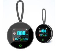 Portable Carbon Monoxide Detector 3 in 1 Rechargeable CO Tester for Travel Temperature, Humidity and CO Sensor, Rear Magnetic Alarm and Outdoor Suspension, Monitor