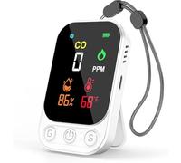 Portable Carbon Monoxide Detectors, 3-in-1 CO Detector - Mini CO, Temp & Humidity Sensor with 85 dB Alarm, Fold-Out Kickstand & Lanyard, Ultra-Low-Power Plug-Free Safety for Home, RV, Camp or Hotel