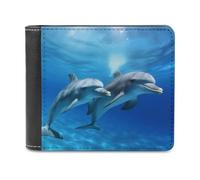 Portable Card Holder Wallet, Dolphins In The Printed Multifunctional Wallet,simple Travel Wallet,unisex Wallet, black, One Size, Contemporary