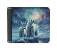 Portable Card Holder Wallet, Polar Bears Northern Lights Printed Multifunctional Wallet,simple Travel Wallet,unisex Wallet, black, One Size, Contemporary