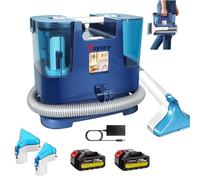Portable Carpet and Upholstery Cleaner, 210W Handheld Spot Cleaner with 11.5kPa Powerful Suction, Dual 600ml Tanks & 2 Spraying Brush Heads, Removes Pet Stains, Odours from Sofa, Car Seat, Rug