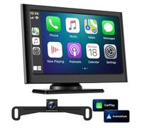 Portable Carplay Car Screen for Apple & Android Auto-7 inch HD Wireless Car Play Touch Screen with Backup Camera, Car Audio Receivers with Voice Control, GPS Navigation, Bluetooth, Mirror Link, FM