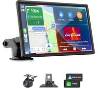 Portable Carplay Screen for Car, 7" Wireless Carplay & Android Auto with Bluetooth, HD Backup Camera,
