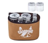 Portable Carrier - Small Cooking Powder Jar, Easy Pouring Container, Clear Lightweight Shaker Bottle | Reusable Condiment Holder for Compact Cooking Kit