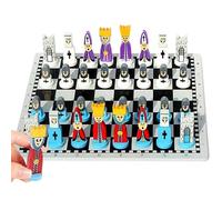Portable Cartoon Chess Board - Educational Family Travel Chess Kit with Lightweight Pieces, Interactive Tabletop Strategy Game, Travel-Friendly Board Game | Party Entertainment, Learning Toy,