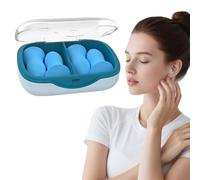 Portable Case Ear Plugs for Sleeping,20 Count Noise Cancelling Ear Plugs,Reusable Earplugs for Noise Reduction Shooting (Blue - Style B)