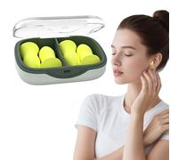 Portable Case Ear Plugs for Sleeping,20 Count Noise Cancelling Ear Plugs,Reusable Earplugs for Noise Reduction Shooting (Green - Style B)