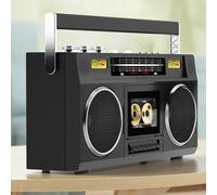 Portable Cassette Player Boombox - 4 Speakers, AM/FM/SW Radio Stereo, USB/SD/Aux-in/Headphone Jack, Bluetooth Ready, Supports SD/USB/TF Input for Home and Travel