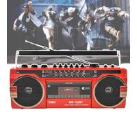 Portable Cassette Player Boombox, 80s Style Retro Bluetooth Cassette Recorder, 5.0 Bluetooth Speakers, Dual Speakers, AM/FM/SW1-2 Three Bands, for Family Gatherings,A